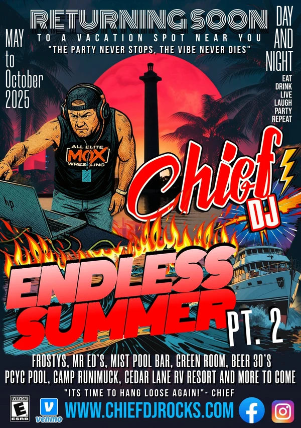 Endless Summer Pt. 2 — May to October 2025, around Put-in-Bay — complete event flyer